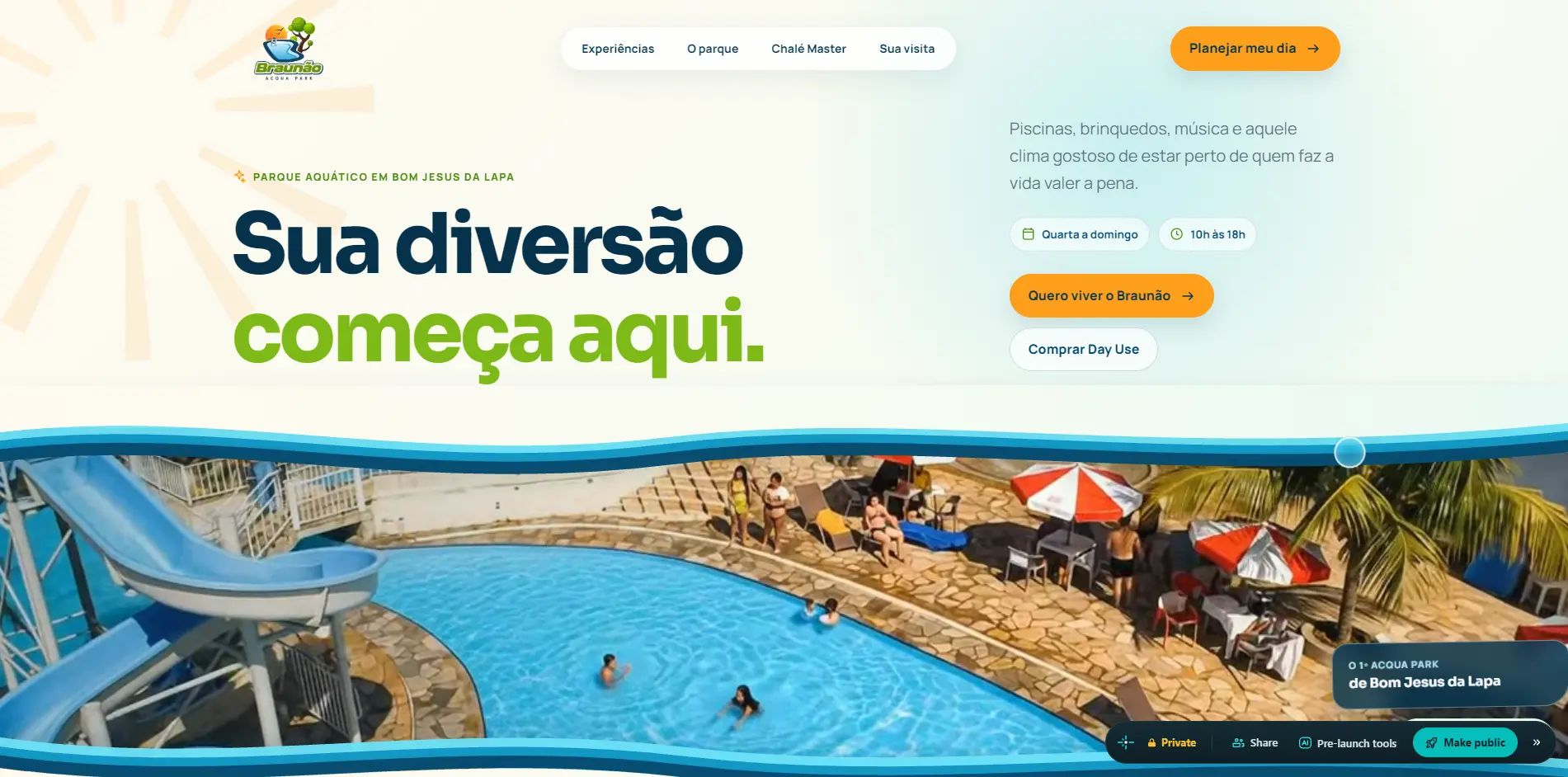 Website do Braunão Acqua Park