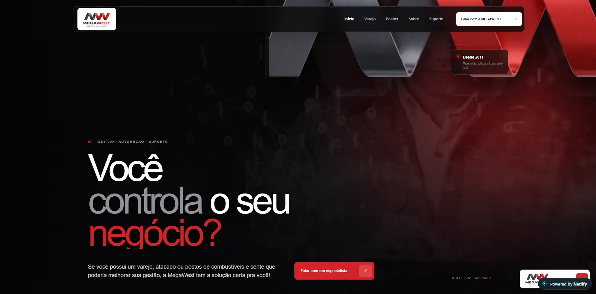 Website da MegaWest