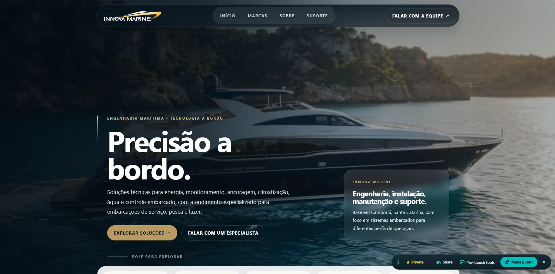 Website da Innova Marine